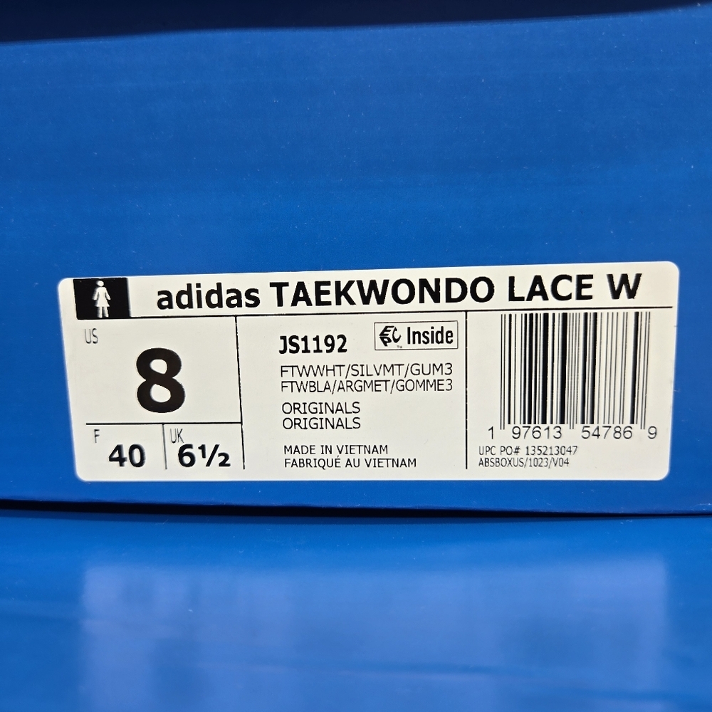 New Adidas Taekwondo Lace 'White Silver Metallic Gum' Women's Shoes Size 8 - Picture 8 of 8
